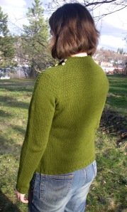 Green sweater back